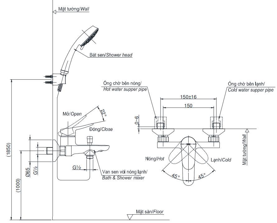 Bản vẽ kỹ thuật TOTO TBS04302V