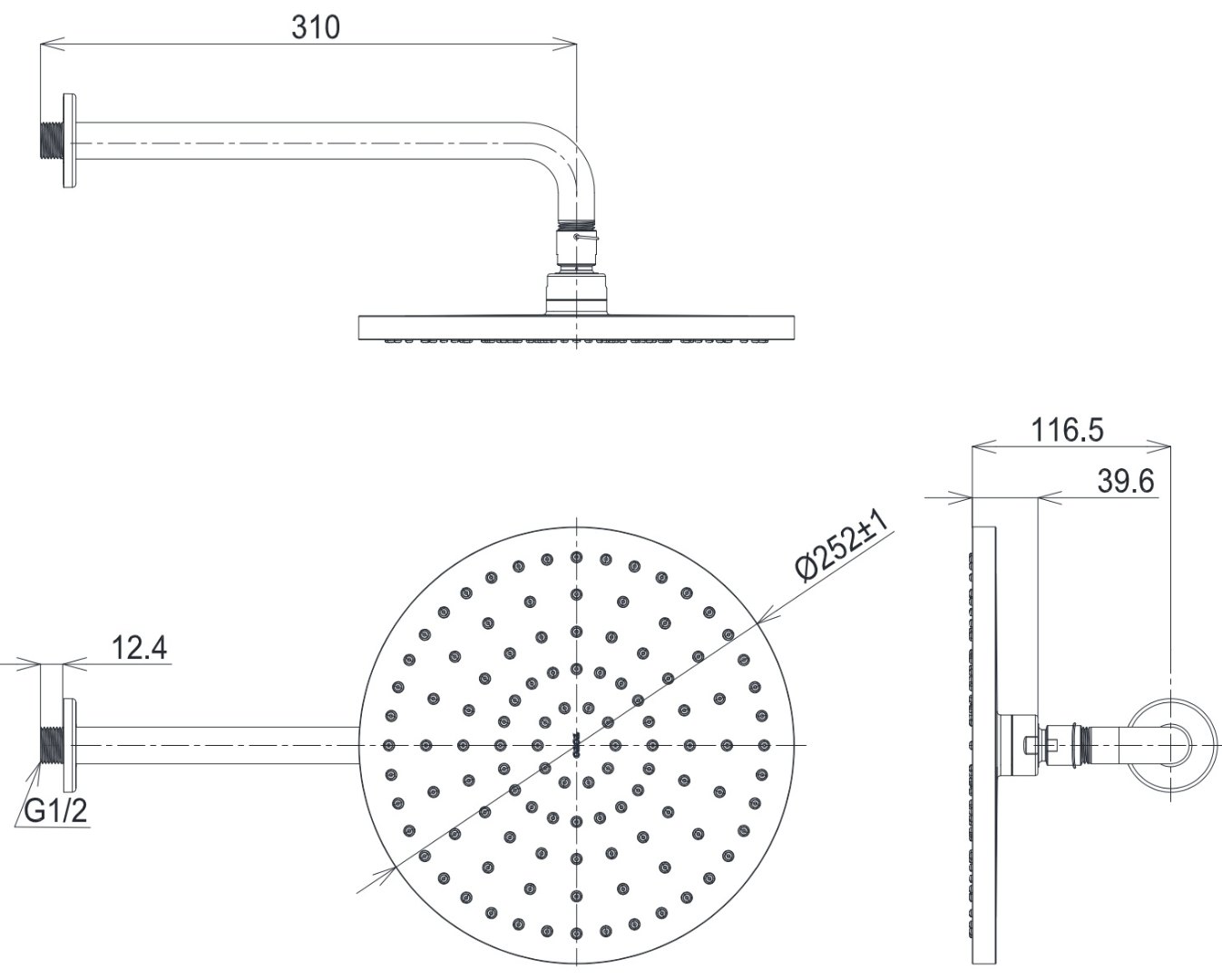 Bản vẽ kích thước bát sen âm tường Toto TBW10000V