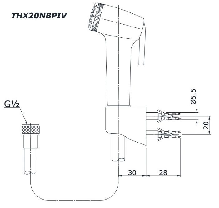 Vòi xịt vệ sinh TOTO THX20NBPIV nhựa màu trắng dùng cho bồn cầu - Tuấn Đức