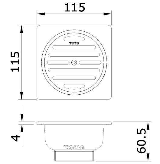 Bản vẽ kích thước thoát sàn TX1DB