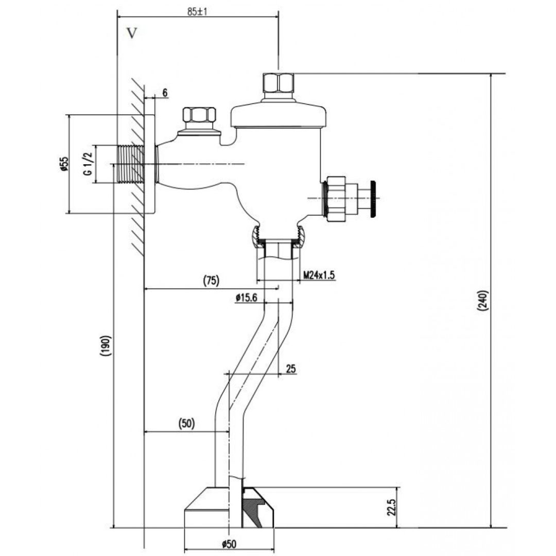 Thông số kỹ thuật van xả tiểu nhấn UF-8V