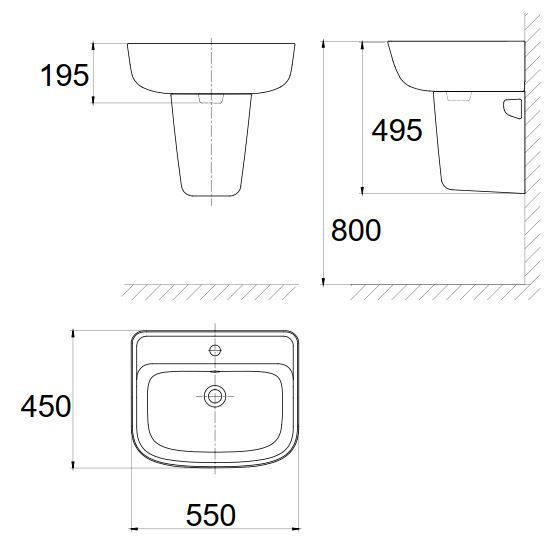 Thông số kỹ thuật lavabo VF-0262 VF-7062 American