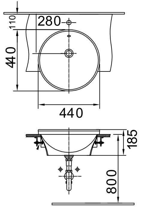 Bản vẽ kích thước lavabo rửa mặt VF 0333 American