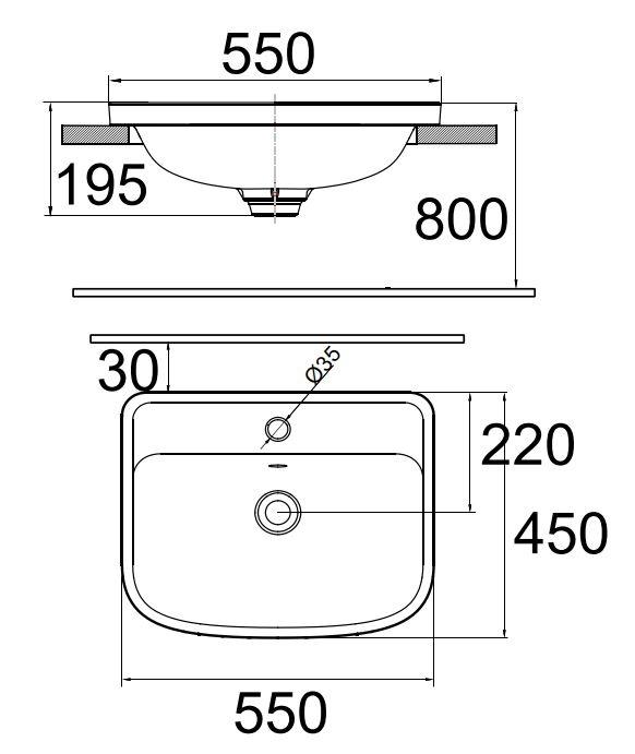 Bản vẽ kích thước lavabo rửa mặt VF0462 American