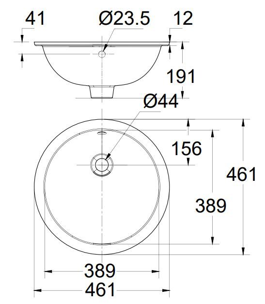 Bản vẽ kích thước lavabo rửa mặt 0433WT American