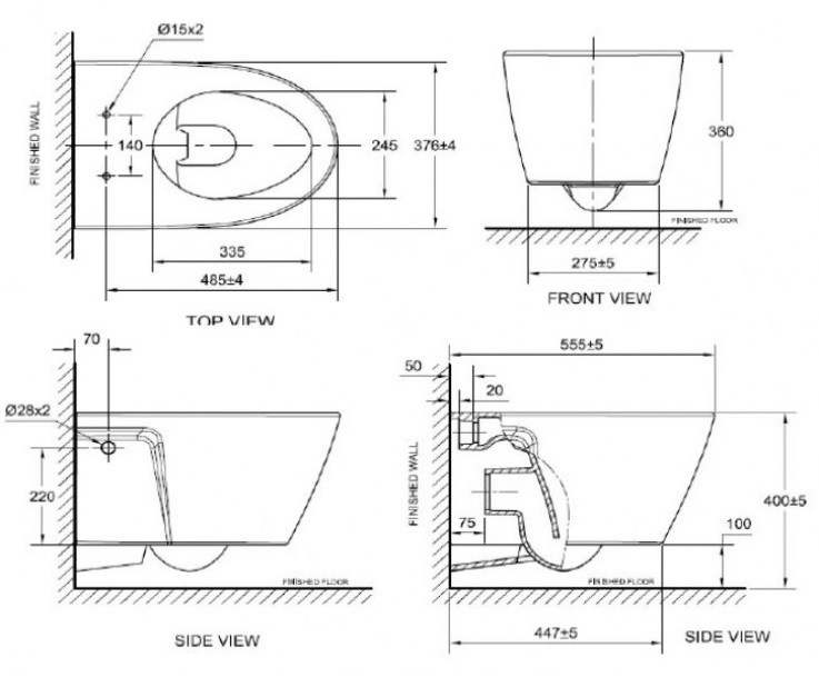 Bản vẽ bàn cầu American Standard VF-3119B/CL6117M-6D