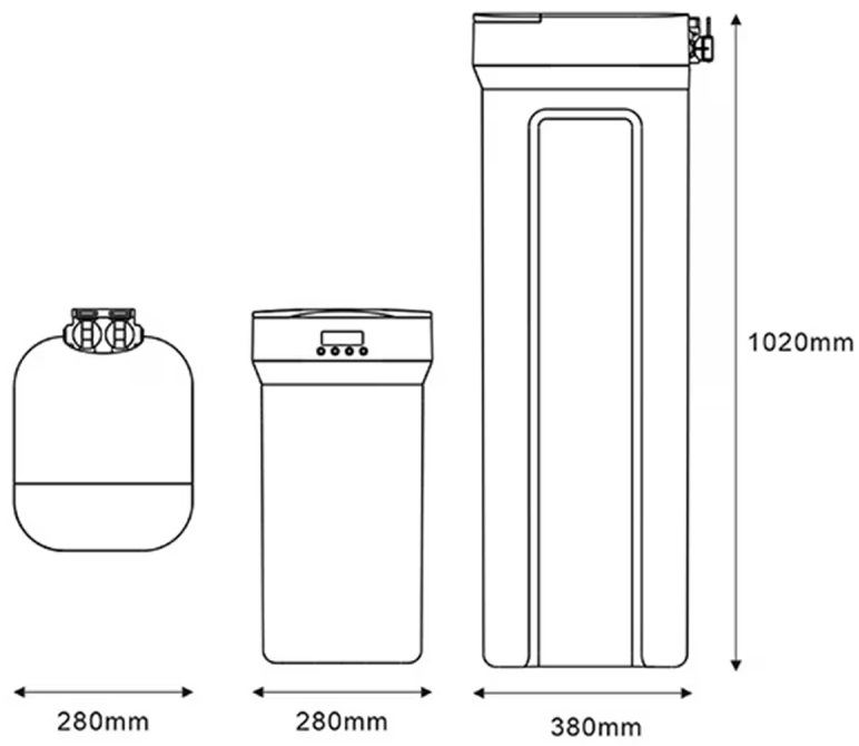 Kích thước máy lọc nước trung tâm Vitopure S2-3T Viessmann