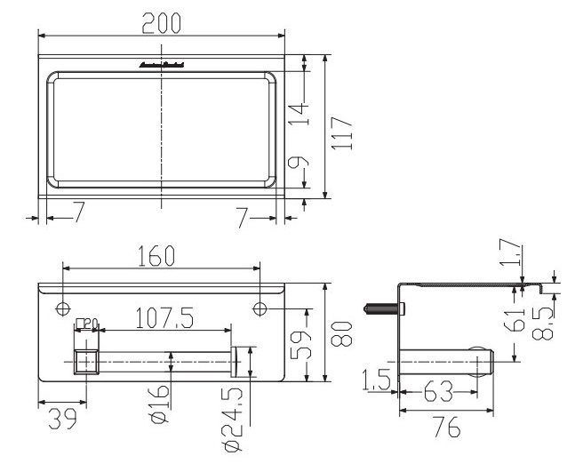 Bản vẽ kích thước khay giấy American Standard WF 0498MB