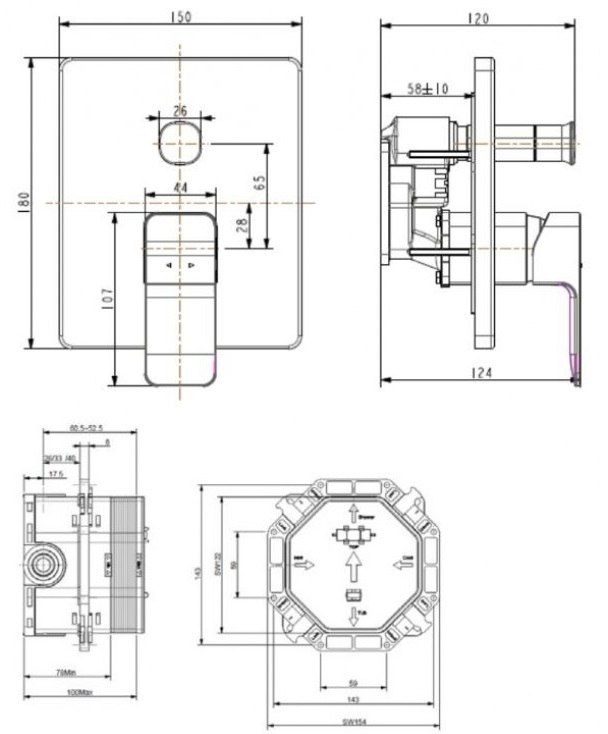 Bản vẽ nút điều chỉnh đầu sen 1321BHG American