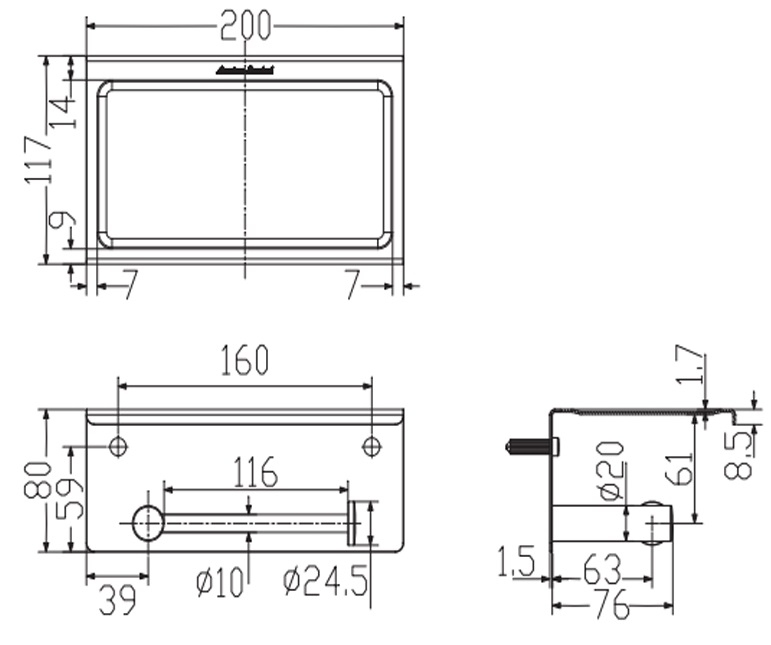 Bản vẽ khay giấy American Standard WF1498