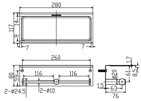 Bản vẽ kích thước khay giấy American Standard WF 1499