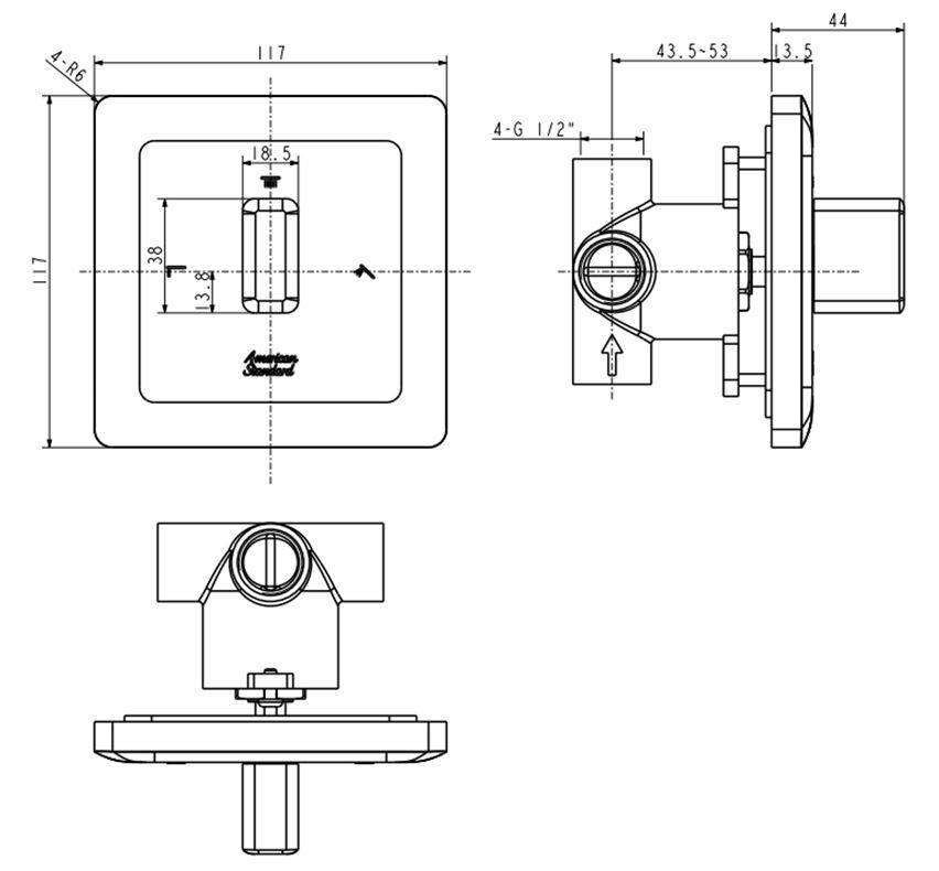 Bản vẽ van chuyển hướng WF 3132 American