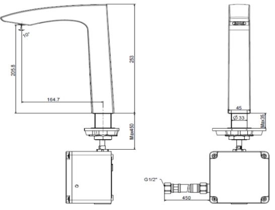 Thông số kỹ thuật vòi lavabo American WF-8507.AC 220V