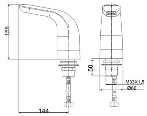 Bản vẽ vòi lavabo American WF-8831 cảm ứng