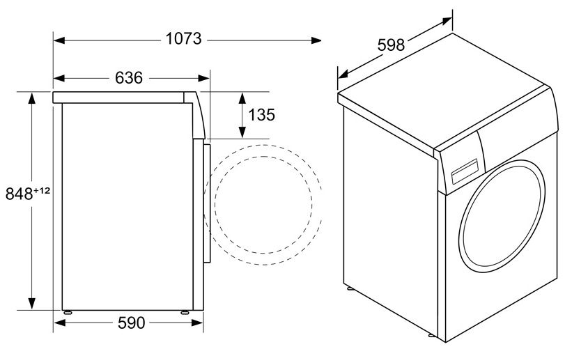 Máy giặt sấy Bosch WNA254U0SG cửa trước độc lập 10kg Serie 6