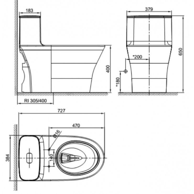 Bản vẽ kỹ thuật bàn cầu nắp rửa cơ WP1880SW American 