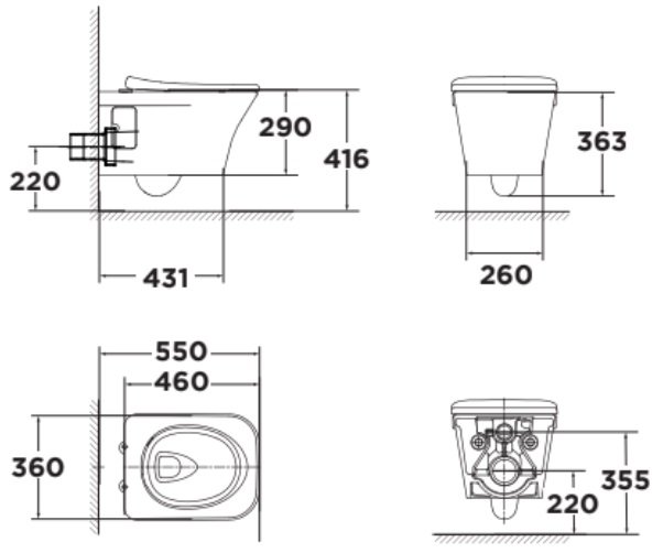 Bản vẽ kích thước bàn cầu American Standard WP-2131 