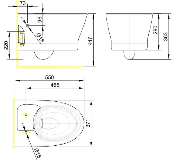Bản vẽ cầu treo tường WP-2265 American