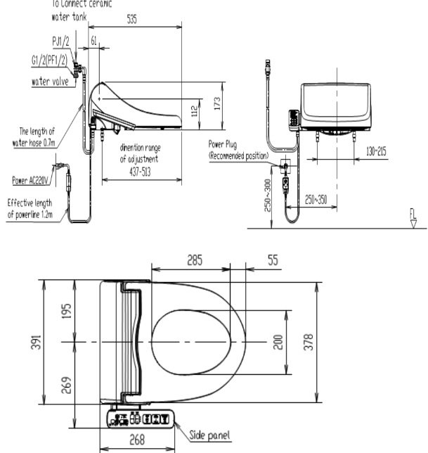 Bản vẽ kích thước nắp điện tử American WP-7SL1