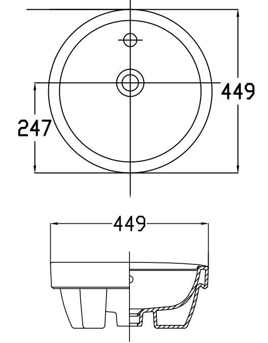 Bản vẽ kích thước lavabo rửa mặt WP F307 American