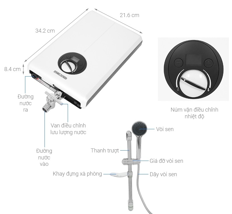 Chi tiết máy nước nóng Stiebel Eltron XGLP45EC (VN) 4500W