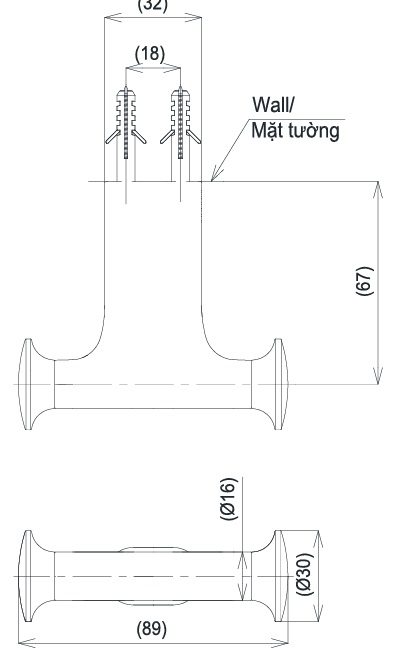 Bản vẽ móc đôi YRH411WV