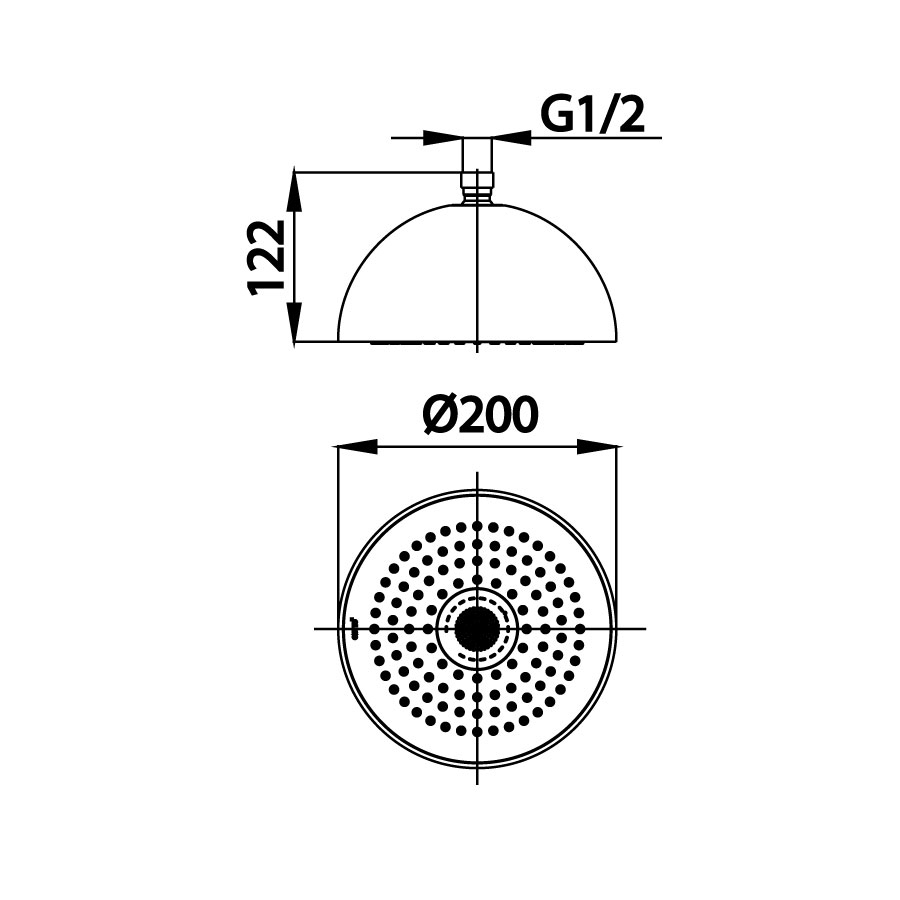 Bản vẽ kích thước bát sen âm trần Cotto Z002V