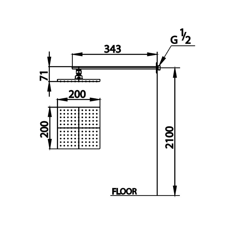 Bản vẽ kích thước bát sen gắn tường Z02 Cotto