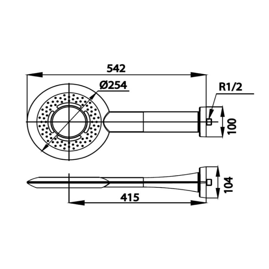 Thông số kỹ thuật bát sen mưa gắn tường Cotto Z24 CR có đèn Led