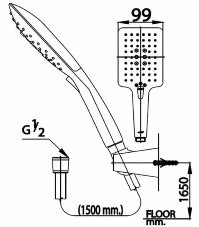 Bản vẽ kĩ thuật tay sen Z 89 HM Cotto