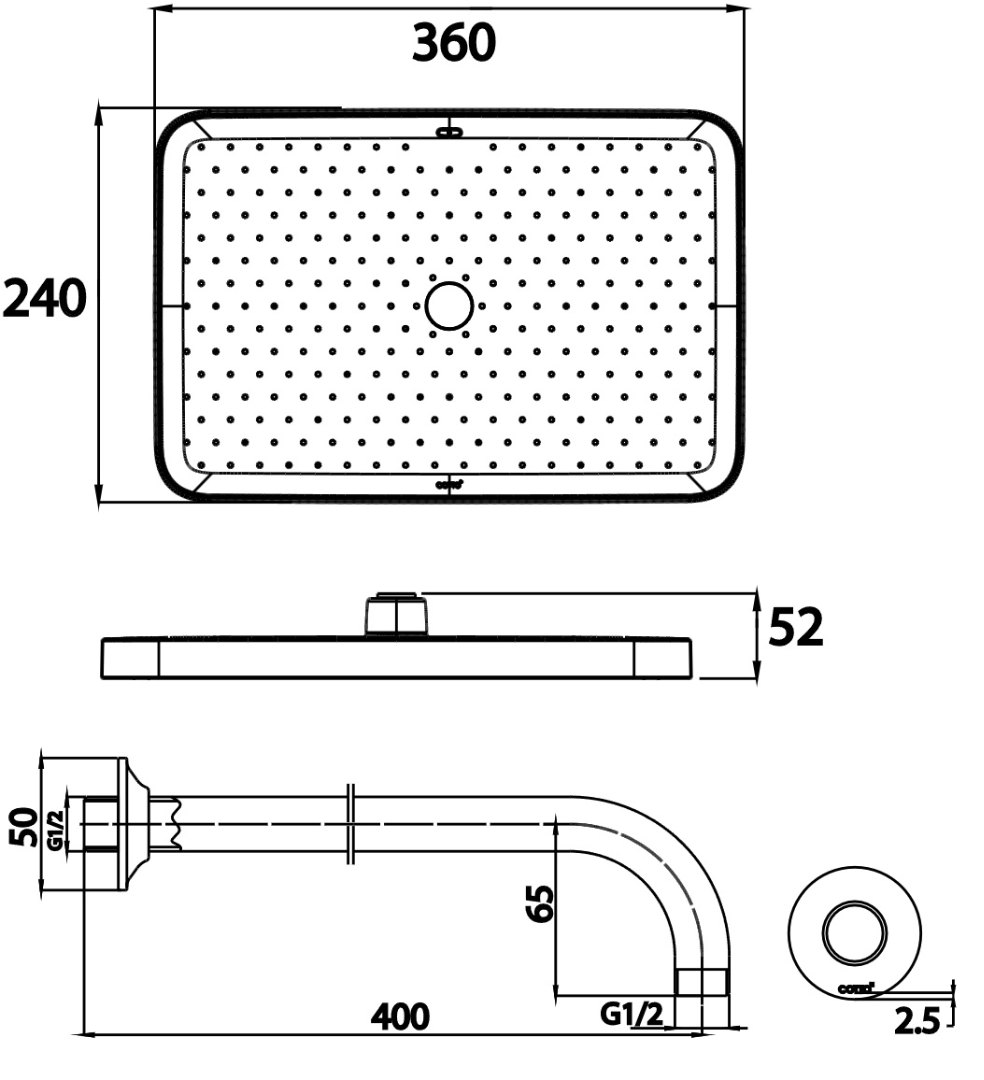 Bản vẽ kích thước bát sen âm tường Cotto ZF17V GG + Z4102 GG
