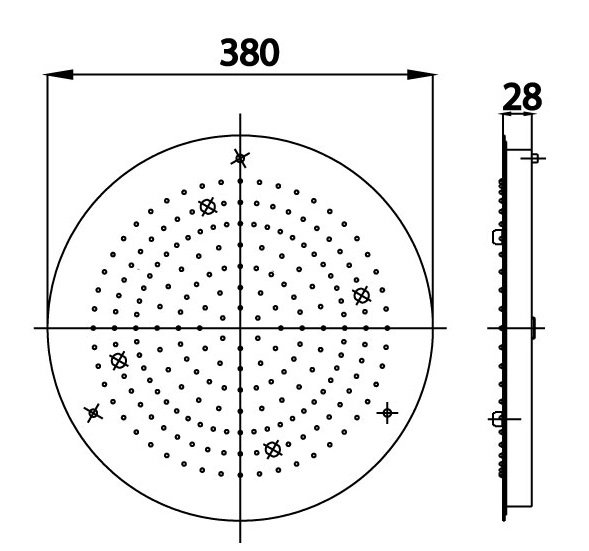 Bản vẽ kích thước bát sen trần zf 08 Cotto