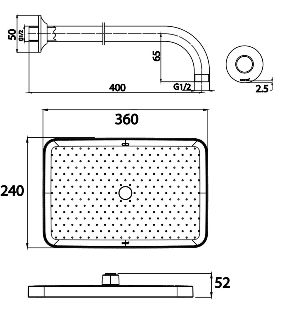 Bản vẽ kích thước bát sen âm tường Cotto Z4102 BGR + ZF17V BGR