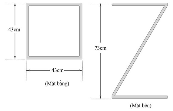 Bản vẽ khung sắt đặt lavabo Kanly FP07 mặt bàn đá