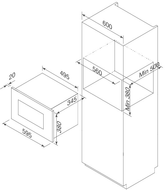 Bản vẽ kỹ thuật lò vi sóng Malloca MW925BF