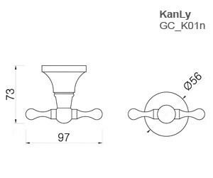 Bản vẽ kỹ thuật móc áo Kanly GCK01 cổ điển