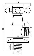 Bản vẽ kỹ thuật van góc T cầu Kanly GCV11B