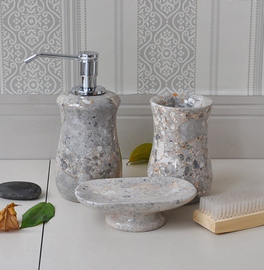 Hình ảnh thực tế bộ lọ đựng phòng tắm Kanly PK01