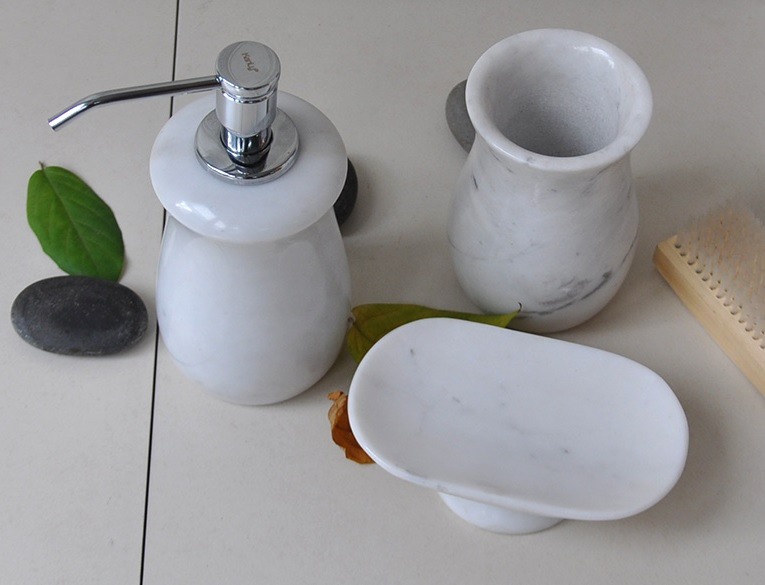 Hình ảnh thực tế bộ lọ đựng phòng tắm Kanly PK 03