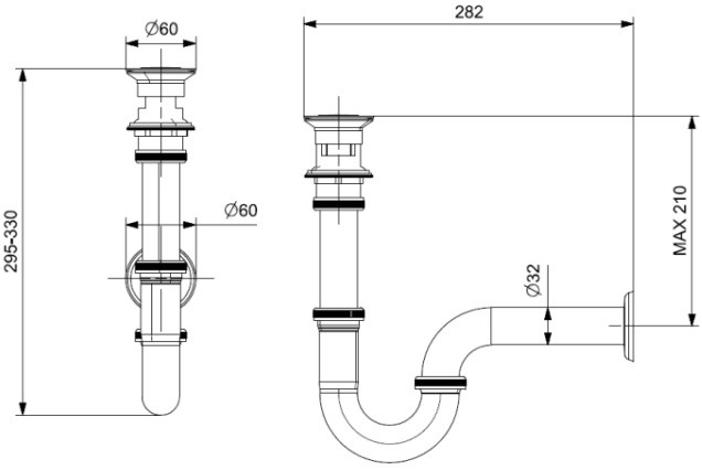 Bản vẽ kỹ thuật bộ xả lavabo VG 814