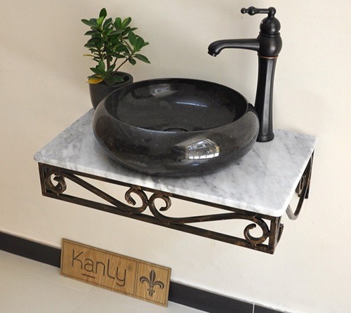 Hình thực tế bàn đặt chậu lavabo Kanly FW03