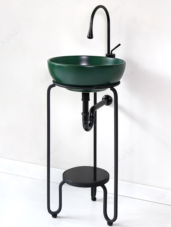 Hình thực tế kệ đặt chậu lavabo Kanly bằng sắt FP08