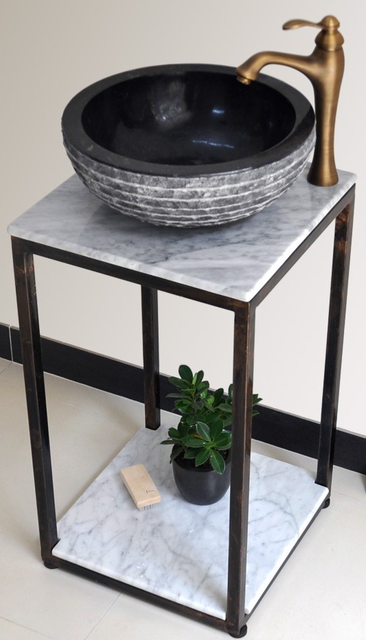 Hình thực tế khung sắt đặt chậu rửa mặt lavabo Kanly FP11