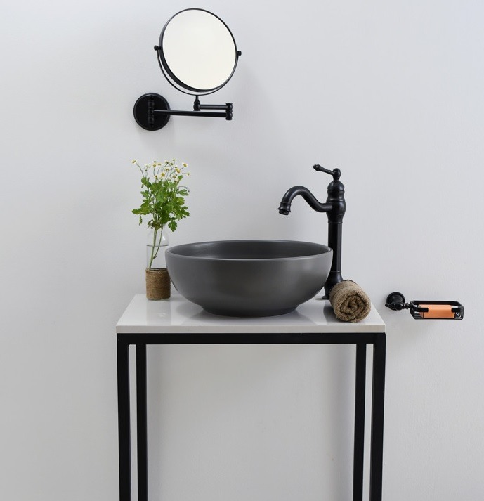 Hình ảnh thực tế lavabo rửa mặt Kanly đặt bàn SU517