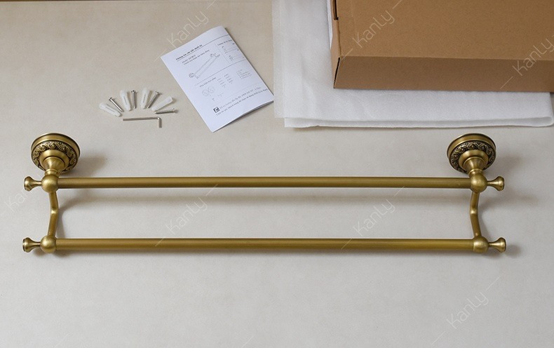 Hình ảnh thực tế thanh treo khăn đôi Kanly GCH 12