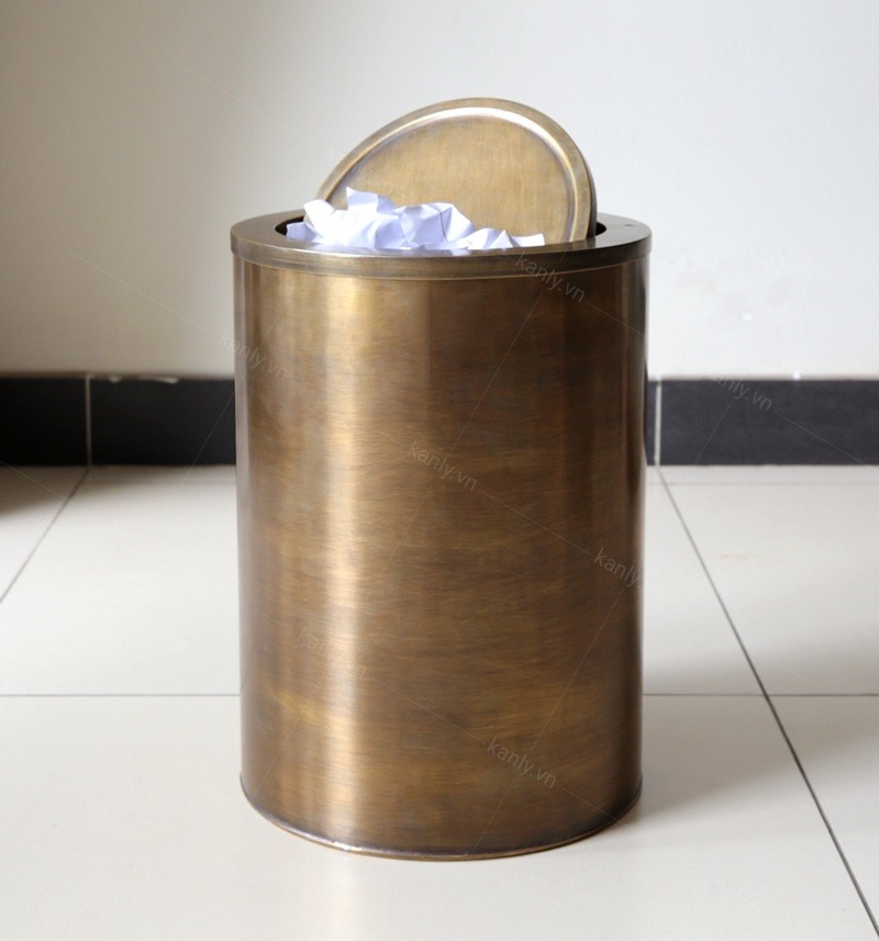 Hình ảnh thực tế thùng rác Kanly RSC504 đồng thau