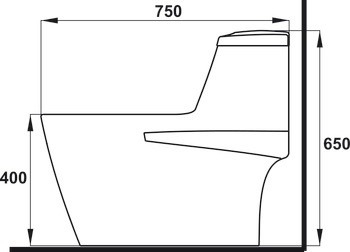 Bản vẽ bồn cầu 1 khối Hafele 588.79.400 Iconic