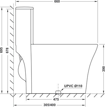 Bản vẽ bồn cầu Hafele 588.79.409 Sapporo