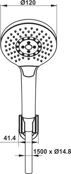 Bản vẽ bộ sen tay Hafele 485.60.052 màu đen