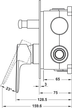 Bản vẽ bộ trộn Hafele 589.15.007 2 đường nước